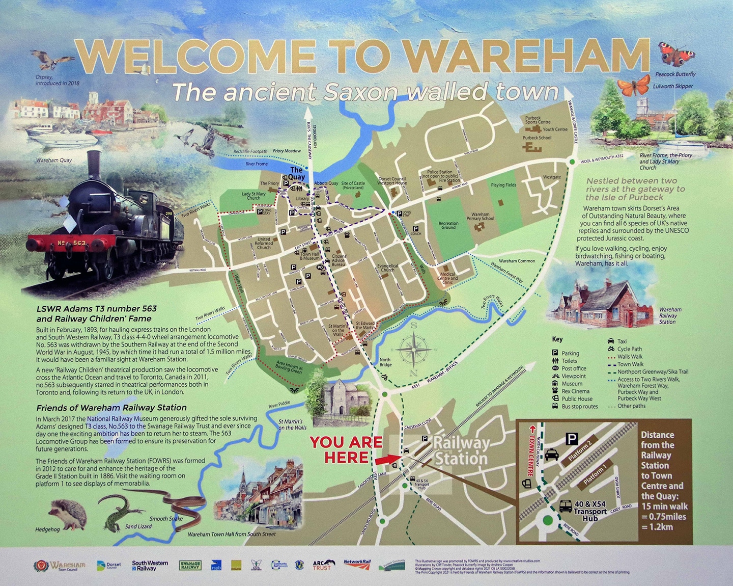 friends of wareham station new tourist map 1440x1150px