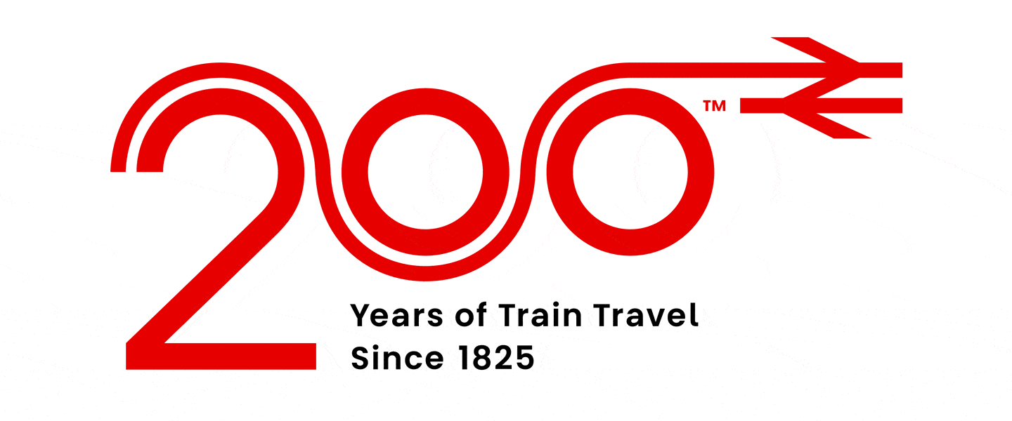 200 years of train travel logo 1440x600px